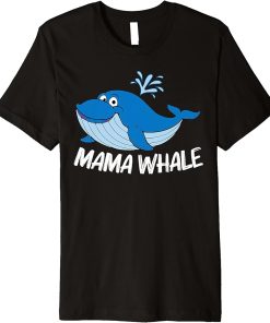 Funny Whale Art For Women Mom Orca Narwhal Blue Whales Premium T-Shirt