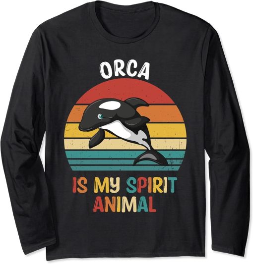 Orca Is My Spirit Animal Funny Orca Lover Long Sleeve T-Shirt